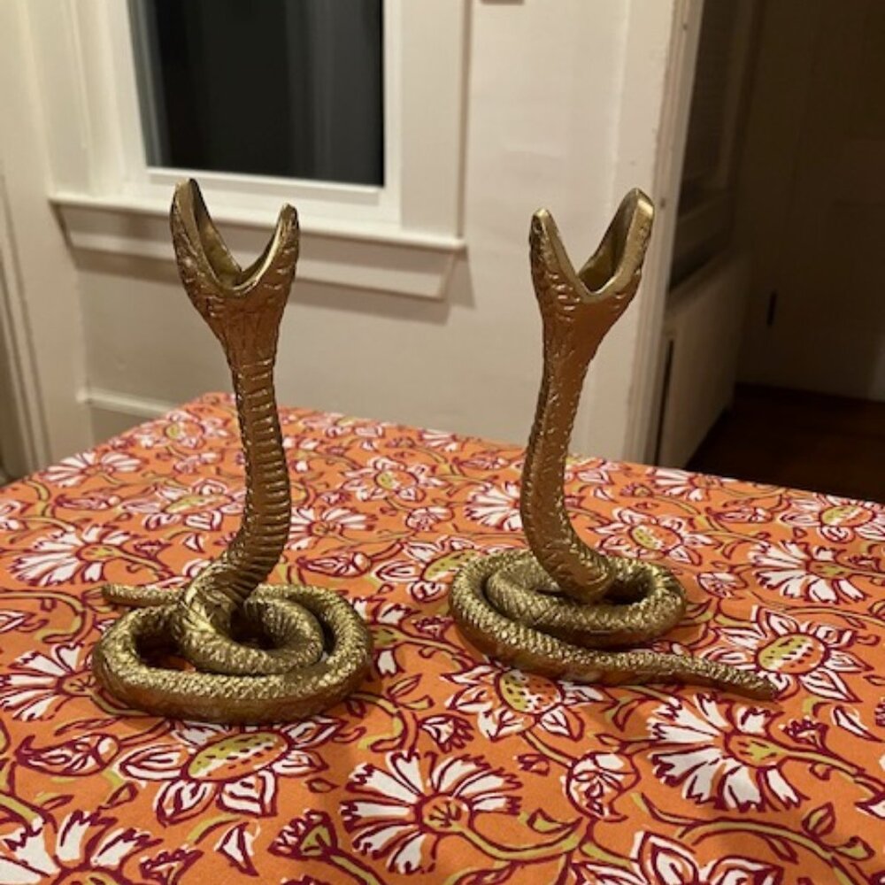 Studio McGee Snake Taper Candle Holders--Two-- Aluminum GoldThreshold - Target